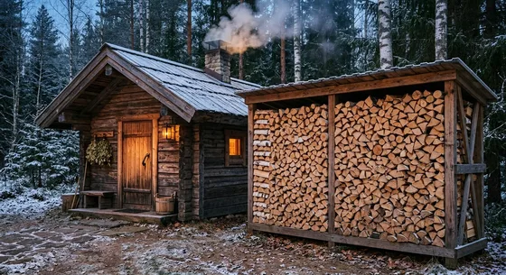 Укладка дров в Дружбе, улица Полевая, 9Б